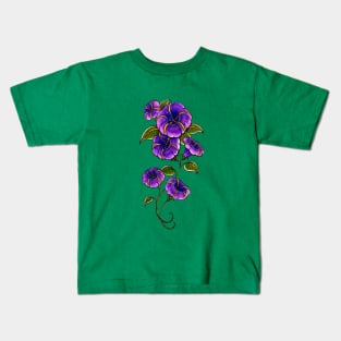 Morning Glory Tattoo Blossoms Kids T-Shirt